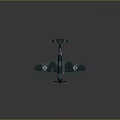 Vintage Military Airplane Model Green Body With White Cross Markings And Yellow Tail Design