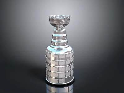 Silver Trophy Sculpture With Detailed Carved Design And Layered Base 3d model