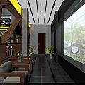 Modern Auto Detailing Shop Interior With Display Cars And Lighting Fixtures