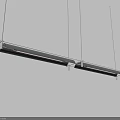 Modern Slim Strip Pendant Light Fixture With Black Yellow Details And Soft Illumination