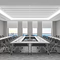Modern Conference Room Interior Design With Long Conference Table Large Screen And Chairs