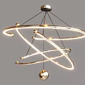 Various Modern Hanging Chandeliers With Curved Ring Structures And LED Lights