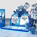 Harbin Beer Promotional Display Stand With Blue Ice Theme And Character Cutouts