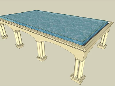 Classical Outdoor Pergola With Blue Roof And White Columns Design 3d model