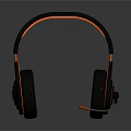 Black and Orange Over Ear Headphones with Built in Microphone and Soft Ear Cushions