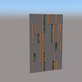 Modern Gray Background Wall With Orange Lines And Green Accents Design