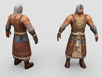Game Role General Minority Warrior Character Ancient Dress Farmer Merchant Store 3d model