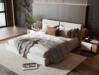 Double bed 3d model