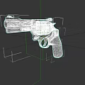 Classic Revolver With Silver Metal Body And Wooden Grip On Dark Background