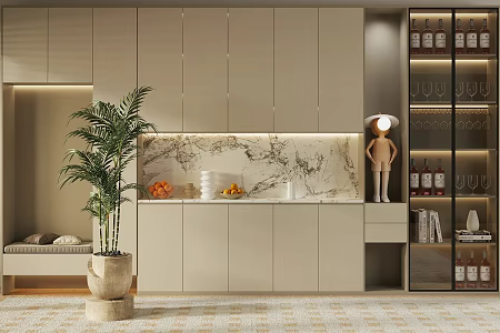 Modern Light Luxury Decorative Cabinet Wine Cabinet Finished Wine Cabinet Glass Wine Cabinet Red Wine Cabinet Entrance Cabinet Storage Cabinet Decorative Cabinet Shoe Changing Stool 3d model