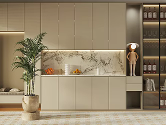 Modern Light Luxury Decorative Cabinet Wine Cabinet Finished Wine Cabinet Glass Wine Cabinet Red Wine Cabinet Entrance Cabinet Storage Cabinet Decorative Cabinet Shoe Changing Stool 3d model
