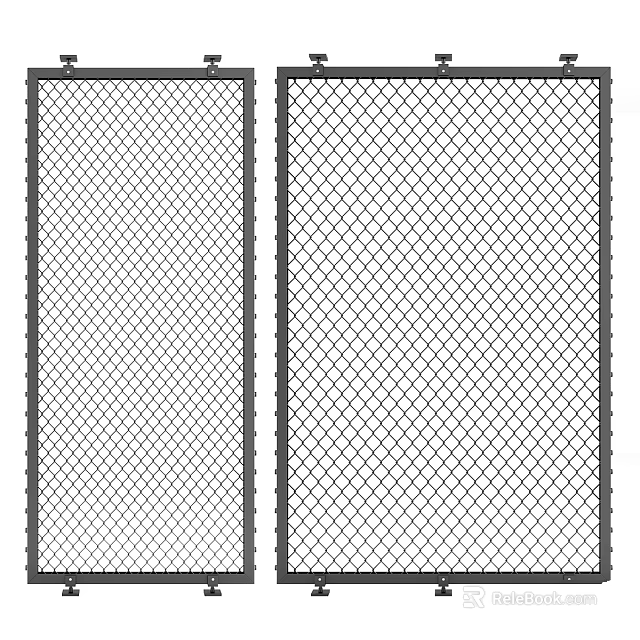 Stylish Modern Metal Frame Grid Partition For Interior Space Dividing Design 3d model 