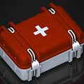 Essential Red First Aid Kit With White Cross Hard Shell Case For Home Emergency Supplies