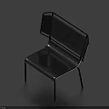 Modern Single Chair With Metal Frame And Striped Seat Backrest Design