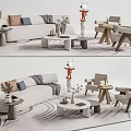 Modern sofa coffee table combination 3d model