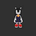 Game and Movie Character Featuring Black Body White Gloves Blue Pants Red Shoes Yellow Circle