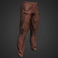 Brown Cargo Pants Featuring Multiple Pockets And Practical Casual Everyday Design 3d model