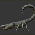 Realistic Blue Metallic Scorpion Sculpture With Detailed Claws And Curved Tail
