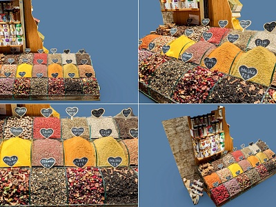 Modern Spice Stall Business War Equipment Stall Spice Materials Tea Spice Snacks Food Stall Small Stall Snacks model