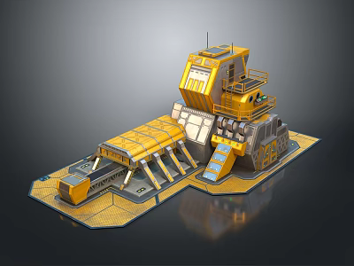 Futuristic Yellow Function Vehicle With Advanced Structure 3d model