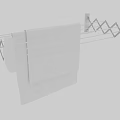 White Foldable Wall Mounted Laundry Drying Rack With Hanging Towel And Towel Holder