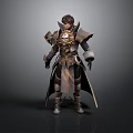 Fantasy Warrior 3D Model With Intricate Armor And Long Cloak