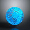 Glowing Blue 3D Earth Digital Rendering With Neon Lines And Tech Background