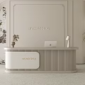 Modern Reception Desk With Wonderful Sign Laptop Table Lamp Uncommon Wall Design And Plant