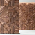 Elegant Wooden Wall Decor With Intricate Geometric Patterns And Striped Details