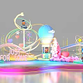 Game Show ip Meichen Bubble Mart Atrium Meichen Dameichen Design Mall Meichen 3d model