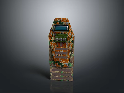 Camouflage Military Weapon Device With Digital Display Screen Control Buttons And Pedal Structure 3d model