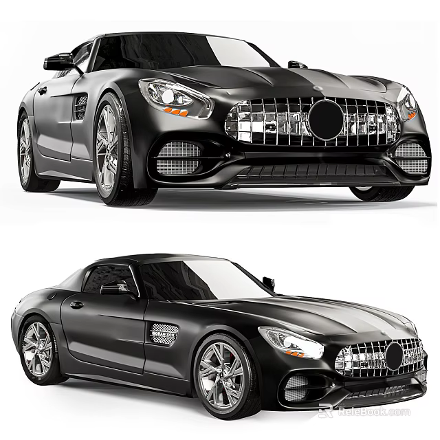 Black High Performance Sports Car With Sleek Exterior Design And Stylish Wheels 3d model 