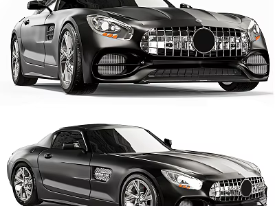 Black High Performance Sports Car With Sleek Exterior Design And Stylish Wheels 3d model