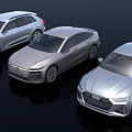 Three Silver Audi Cars Showcase Modern Exterior Design And Different Models