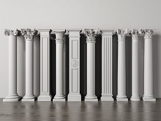 European Roman Column Classical Roman Column Gate Column Carved Column Gypsum Column Corner Column Villa Gate Column 3d model