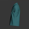 Collared Turquoise Polo Shirt Short Sleeve With Black Vertical Stripes Design