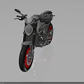 Stylish Silver Motorcycle With Red Wheels Black Seat And Sporty Design