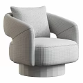 Modern Beige Upholstered Accent Chair With Armrests And Wooden Base