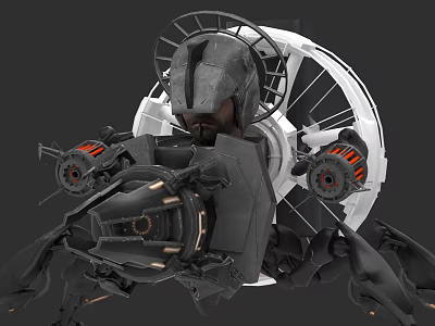 Innovative Gray And White Mechanical Toilet Design With Modern Features 3d model