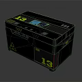 Black Case With Digital Display Showing Number 13 And Radioactive Warning Symbol