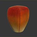 Soft Red to Orange Gradient Decorative Cushion Stool for Home Living Room Decor