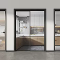 Modern Kitchen Interior Design With Stylish Glass Sliding Doors And Open Concept