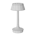 Modern Transparent Lampshade Table Lamp With Metal Stem And Stable Base 3d model