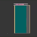 Vintage Payphone Booth Structure With Glass Door Red Green Panels And PAY PHONE Sign