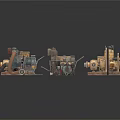 Various Vintage Industrial Mechanical Machinery Collection With Classic Engines And Pumps