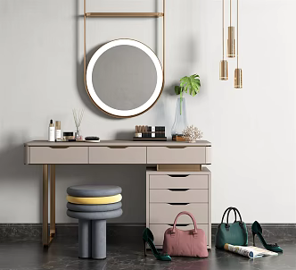Light Luxury Dressing Table 3d model