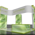 Sy1112023 Exhibition Booth Green Transparent Luminous Curved Arch Structure Design