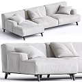 Light Fabric Sectional Sofa With Plush Cushions And Modern Stylish Design 3d model