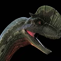 Reptile Dinosaur Model Showcasing Head Crest Blue Color And Dynamic Stance