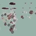 Elegant Modern Chandeliers with Hanging Glass Spheres in Transparent and Brown Tones
